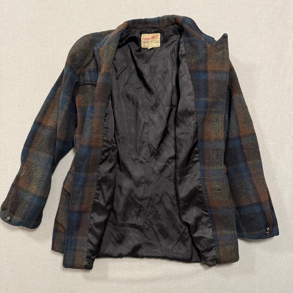 Vintage 50s Field & Stream Wool Plaid Western Ranchwear Blazer Jacket Men 40L - Picture 9 of 15